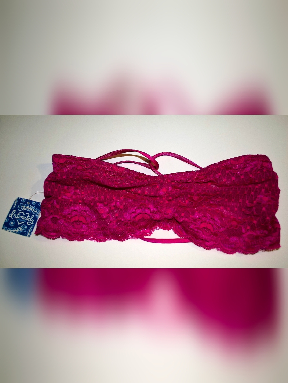 Free People Intimately Celine Bralette Medium NWT Vivid Purple Floral Lace Bra